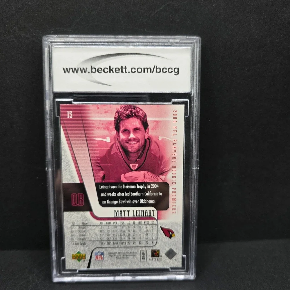 Upper Deck Matt Leinart Trading Card 2006 Rookie Premiere BCCG 10